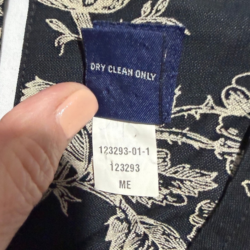 Gap Black Floral Linen Blend Sleeveless Maxi Dress Size 6 - Picture 4 of 5